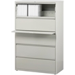 Pemberly Row 5-Drawer Modern Metal Lateral Filing Cabinet in Light Gray