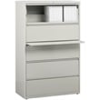 Pemberly Row 5-Drawer Modern Metal Lateral Filing Cabinet in Light Gray