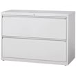 Pemberly Row 2-Drawer Modern Metal Lateral Filing Cabinet in Light Gray