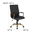 Pemberly Row Contemporary High Back Leather Swivel Office Chair in Black