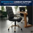 Pemberly Row Mid Back Leather Office Swivel Chair in Black and Gold