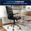 Pemberly Row Mid Back LeatherSoft Office Swivel Chair in Black and Rose Gold