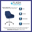 Pemberly Row Contemporary Mid Back Swivel Office Chair in Blue