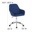 Pemberly Row Contemporary Mid Back Swivel Office Chair in Blue