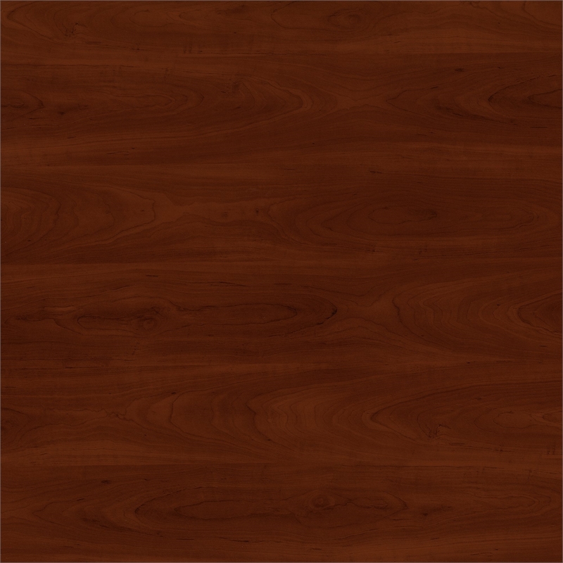 Pemberly Row 72W Sit to Stand L Shaped Desk in Hansen Cherry - Engineered Wood
