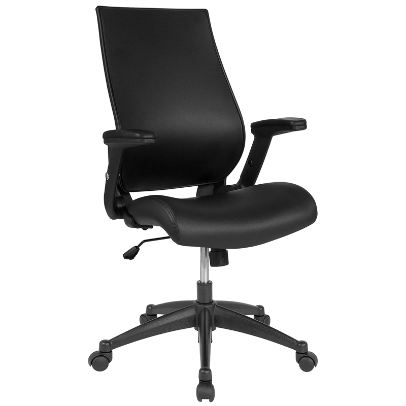 Pemberly Row Leather Ergonomic Swivel Executive Office Chair