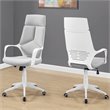 Pemberly Row Office Chair Swivel Ergonomic Armrests Computer Desk - Metal White