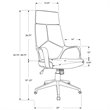 Pemberly Row Office Chair Swivel Ergonomic Armrests Computer Desk - Metal White