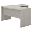 Pemberly Row Contemporary Engineered Wood L-Shaped Bow Front Desk in Gray Sand