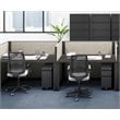 Pemberly Row Mobile Zip Pedestal 2-Drawer Filing Cabinet Box/File in Black