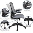 Pemberly Row Contemporary Mid Back Mesh Office Swivel Chair in Dark Gray