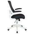 Pemberly Row Mid Back Mesh Office Swivel Chair in Black and White