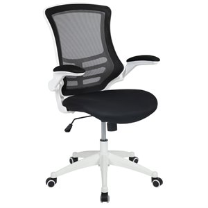 Pemberly Row Mid Back Mesh Office Swivel Chair in Black and White