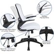 Pemberly Row Contemporary Mid Back Mesh Office Swivel Chair in White