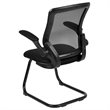 Pemberly Row Contemporary Mesh Sled Base Office Chair in Black