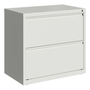 Pemberly Row 30&quot 2-Drawer Modern Metal Lateral Filing Cabinet in White