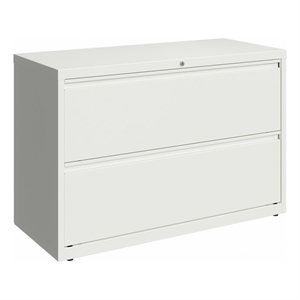 Pemberly Row 42&quot 2-Drawer Modern Metal Lateral Filing Cabinet in White