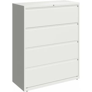 Pemberly Row 4-Drawer Modern Metal Lateral Filing Cabinet in White