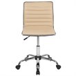 Pemberly Row Low Back Faux Leather Office Swivel Chair in Tan