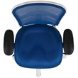 Pemberly Row Mid Back Executive Mesh Office Swivel Chair in Blue and White