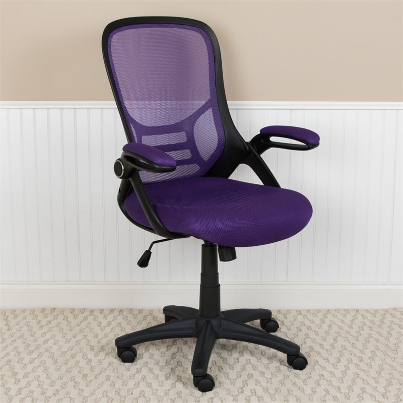Pemberly Row High-Back Ergonomic Mesh Office Swivel Chair in Purple