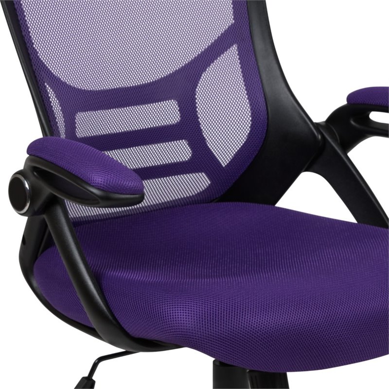 Pemberly Row High-Back Ergonomic Mesh Office Swivel Chair in Purple