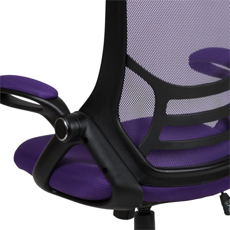 Pemberly Row High-Back Ergonomic Mesh Office Swivel Chair in Purple