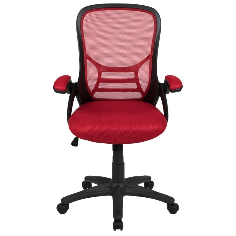Pemberly Row High-Back Ergonomic Mesh Office Swivel Chair in Red