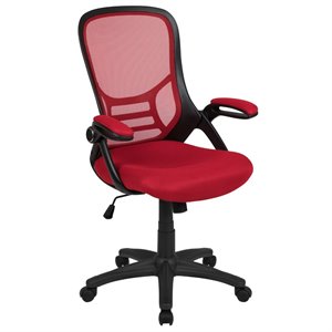 Pemberly Row High-Back Ergonomic Mesh Office Swivel Chair in Red
