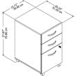 Pemberly Row 3 Drawer Mobile File Cabinet in Platinum Gray - Engineered Wood