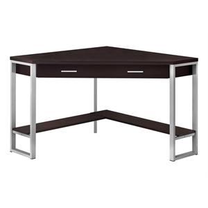 Pemberly Row Computer Desk Home Office Corner 42&quotL Work Laptop Metal Brown