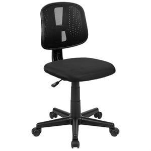Pemberly Row Contemporary Pivot Mesh Back Office Swivel Chair in Black