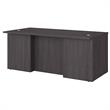 Pemberly Row 72W x 36D Executive Desk in Storm Gray - Engineered Wood