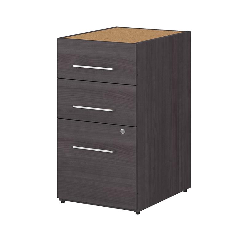 Pemberly Row 16W 3 Drawer File Cabinet in Storm Gray - Engineered Wood