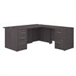 Pemberly Row 72W L Shaped Desk with Drawers in Storm Gray - Engineered Wood