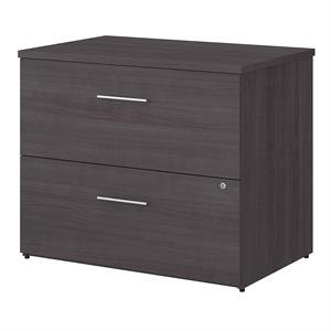 Pemberly Row 36W 2 Drawer Lateral File Cabinet in Storm Gray - Engineered Wood