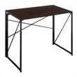 Pemberly Row Folding Desk- Espresso Wood Top and Black Metal Frame