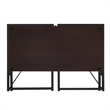 Pemberly Row Folding Desk- Espresso Wood Top and Black Metal Frame