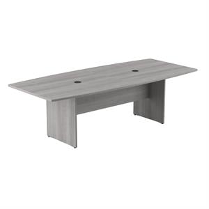 Pemberly Row Conference Table with Wood Base in Platinum Gray - Engineered Wood