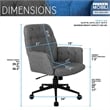 Pemberly Row Modern Fabric Upholstered Tufted Office Chair with Arms in Gray