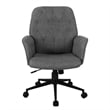 Pemberly Row Modern Fabric Upholstered Tufted Office Chair with Arms in Gray