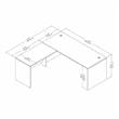 Pemberly Row L Shaped Desk with 42W Return in Platinum Gray - Engineered Wood