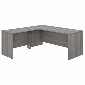 Pemberly Row L Shaped Desk with 42W Return in Platinum Gray - Engineered Wood