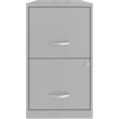 Pemberly Row Contemporary 18in 2 Drawer Metal Filing Cabinet Arctic Silver