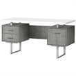 Pemberly Row Computer Desk Home Office Laptop Storage Drawers 60