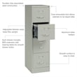 Pemberly Row 4-Drawer Contemporary Metal Vertical Filing Cabinet in Light Gray