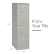 Pemberly Row 4-Drawer Contemporary Metal Vertical Filing Cabinet in Light Gray