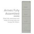 Pemberly Row 4-Drawer Contemporary Metal Vertical Filing Cabinet in Light Gray
