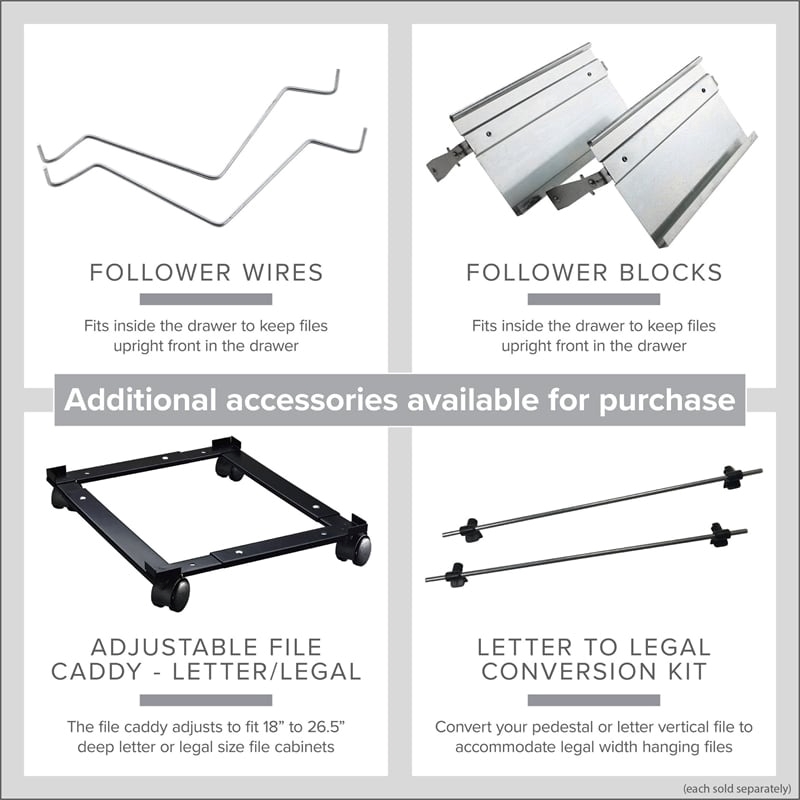 Pemberly Row 4-Drawer Contemporary Metal Vertical Filing Cabinet in Light Gray