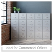 Pemberly Row 4-Drawer Contemporary Metal Vertical Filing Cabinet in Light Gray